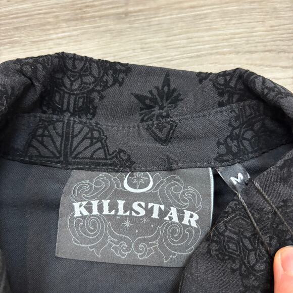 NWT Killstar Chris Cross Button Up Shirt Women's Medium Whimsygoth Emo - Picture 4 of 10